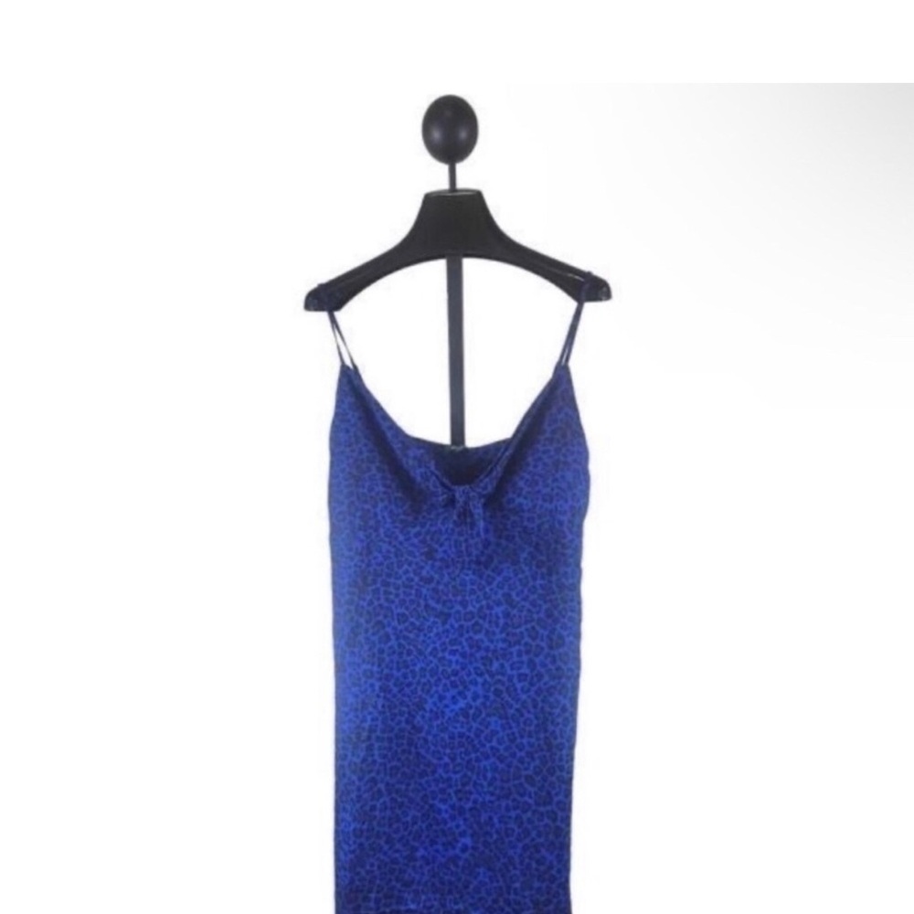 NWT Wild Fable Royal Blue Cheetah Slip‎ Mini Dress Size Medium - Picture 2 of 6